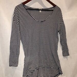 J Crew 3/4 Sleeve Striped Top | Lightweight Fabric | Size S